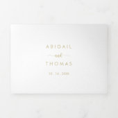 Minimalistisch Gold Drievoudig schrijven Vouw het  Drieluik Uitnodiging (Cover)