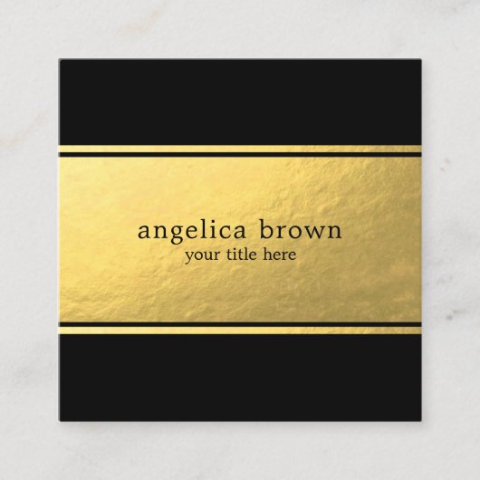 Minimalistisch Gold Foil Square Visitekaartje (Voorkant)