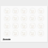 Minimalistisch Gold Hartelijk dank Baby shower Fav Ronde Sticker (Vel)