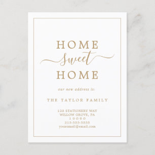 Minimalistisch Gold Home Sweet Home-verkeer Aankondigingskaart