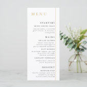 Minimalistisch Gold Menu-Kaart Menu (Staand voorkant)