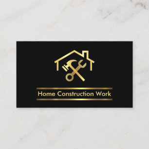 Minimalistisch Gold Placard Lines Building Visitekaartje