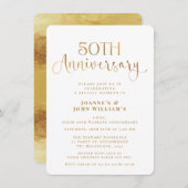 Minimalistisch Gold Script 50ste bruiloft Jubileum Kaart (Voorkant / Achterkant)