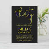 Minimalistisch Gold Script | Dertigste verjaardag Bedankkaart (Staand voorkant)