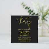 Minimalistisch Gold Script | Dertigste verjaardag Save The Date (Staand voorkant)