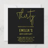 Minimalistisch Gold Script | Dertigste verjaardag Save The Date (Voorkant)