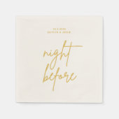 Minimalistisch Gold Script Night voor repetitie Servet (Voorkant)