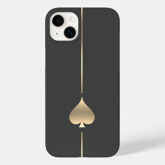 Minimalistisch Gold Spade Symbol iPhone Case (Achterkant)