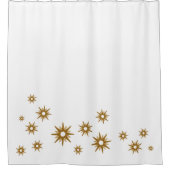 Minimalistisch Gold Starst-ontwerp | wit Douchegordijn (Voorkant)