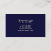 Minimalistisch Gold Typografie Elegant Navy Blue Visitekaartje (Achterkant)