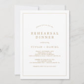 Minimalistisch Gold Typography Rehearsal Dinner Kaart (Voorkant)