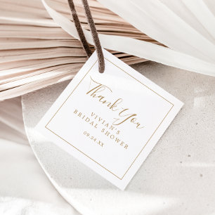 Minimalistisch Gold Vrijgezellenfeest Hartelijk da Bedankjes Labels