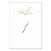 Minimalistisch Gold White Elegant Script No 1 Wedd Kaart (Achterkant)