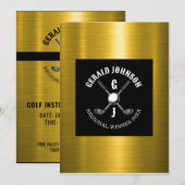 Minimalistisch Golf Monogram Design Kaart (Voorkant / Achterkant)