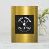 Minimalistisch Golf Monogram Ontwerp Kaart (Staand voorkant)