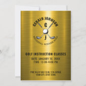 Minimalistisch Golf Monogram Ontwerp Kaart (Achterkant)