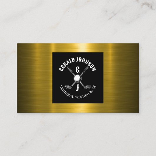 Minimalistisch Golf Monogram Ontwerp Visitekaartje (Voorkant)