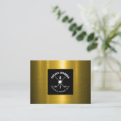 Minimalistisch golf monogram ontwerp visitekaartje (Staand voorkant)