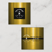 Minimalistisch golf monogramontwerp vierkante visitekaartje (Voorkant / Achterkant)