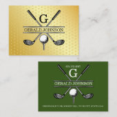 Minimalistisch Golfmonogram Visitekaartje (Voorkant / Achterkant)