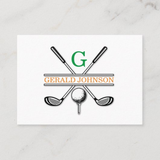 Minimalistisch Golfmonogram Visitekaartje (Voorkant)
