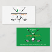 Minimalistisch Golfmonogram Visitekaartje (Voorkant / Achterkant)