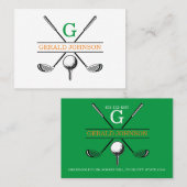 Minimalistisch Golfmonogram Visitekaartje (Voorkant / Achterkant)
