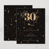 Minimalistisch goud 30e budget verjaardagsfeestje (Voorkant / Achterkant)