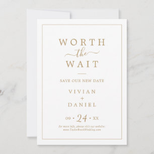 Minimalistisch goud De wachttijd is de moeite waar Save The Date