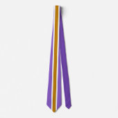 Minimalistisch goud en witte strepen op Violet Stropdas (Voorkant)