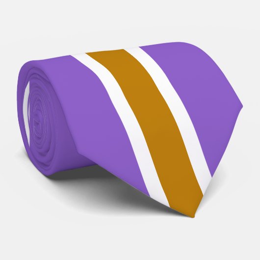 Minimalistisch goud en witte strepen op Violet Stropdas (Opgerold)