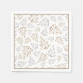 Minimalistisch goud en zilver kerstboom patroon servetten (Voorkant)