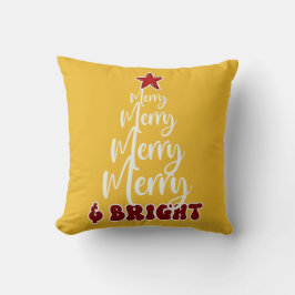 Minimalistisch Goud Geel Rood Leuke Kerstvakantie Kussen