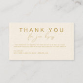 Minimalistisch Goud Handgeschreven Script Beige Da Visitekaartje (Achterkant)