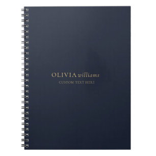 Minimalistisch Goud Marine Blauw Eenvoudig Profess Notitieboek