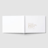 Minimalistisch Goud Modern Art Deco Bruiloft Gaste Gastenboek (Volledig)