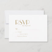 Minimalistisch Goud Modern Art Deco Bruiloft RSVP (Voorkant)