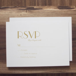 Minimalistisch Goud Modern Art Deco Bruiloft RSVP