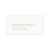 Minimalistisch Goud Modern Art Deco RSVP Adreslabe Etiket (Voorkant)
