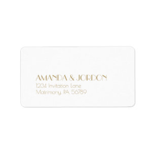 Minimalistisch Goud Modern Art Deco RSVP Adreslabe Etiket