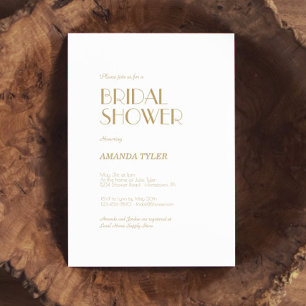 Minimalistisch Goud Modern Art Deco Vrijgezellenfe Kaart