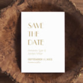 Minimalistisch Goud Modern Deco Bruiloft Terug Fot Save The Date