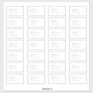 Minimalistisch Goud Modern Deco Gastadres Label