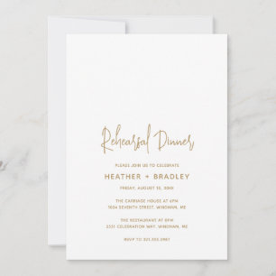 Minimalistisch Goud Modern Wedding Repetitie Diner Kaart