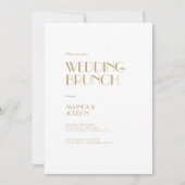 Minimalistisch Goud Moderne Art Deco Bruiloft Brun Kaart (Voorkant)