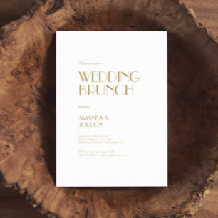 Minimalistisch Goud Moderne Art Deco Bruiloft Brun Kaart