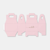 Minimalistisch Goud Monogram Naam Script Blush Roz Bedankdoosjes (Uitgevouwen)