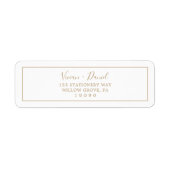 Minimalistisch goud retouradreslabel etiket (Voorkant)