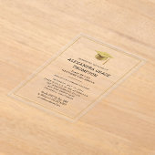 Minimalistisch Goud Wit Modern Afstuderen Acryl Uitnodigingen (Laagn)