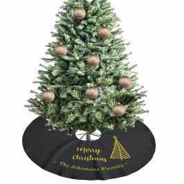 Minimalistisch Goud Zwart Vrolijk Kerstfeest Kerstboom Rok